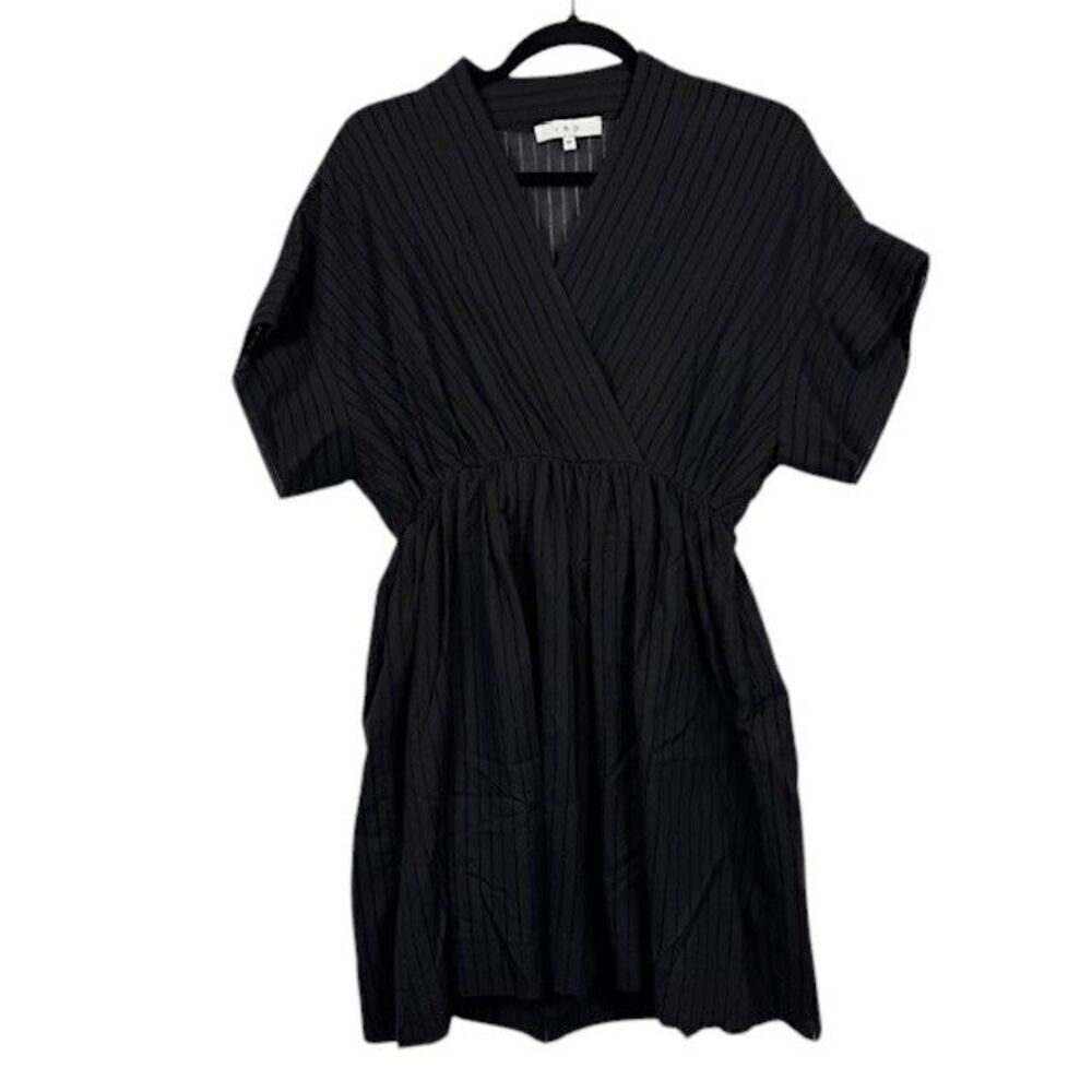 IRO Sigrid Black Mini Dress Elastic Waist Lined Skirt V-Neck Size 34‎ (XS)
